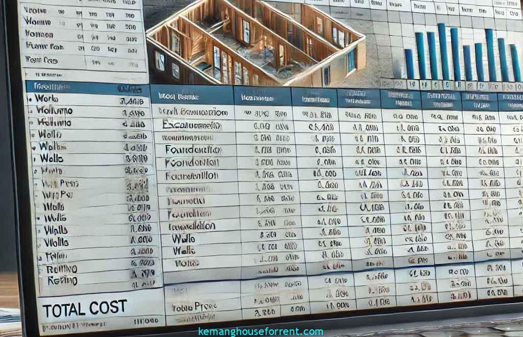 Contoh RAB Bangunan Rumah dalam Format Excel - Kemang House for Rent