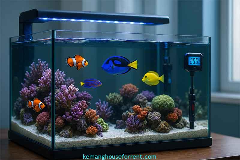 suhu ideal aquarium laut