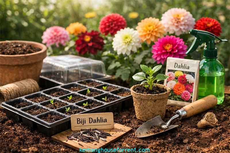 cara menanam biji bunga dahlia