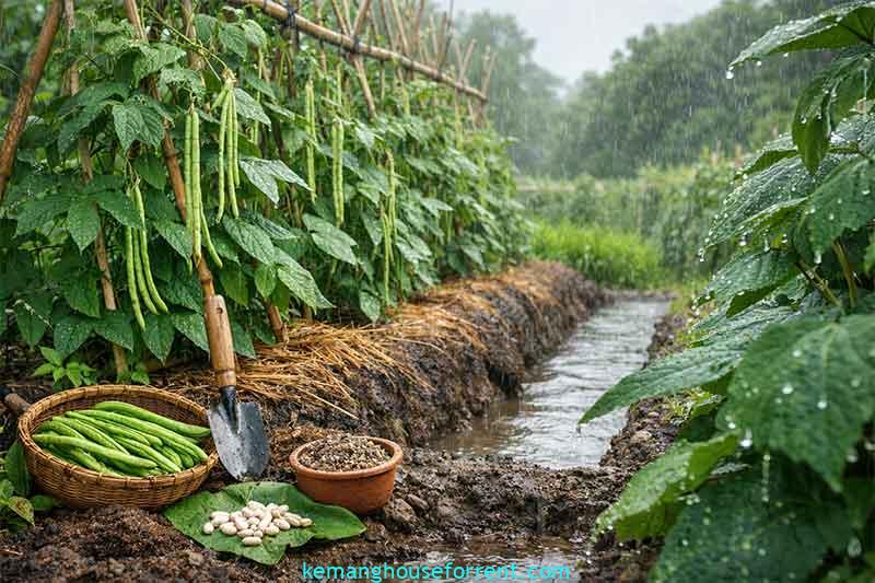 cara menanam kacang panjang di musim hujan