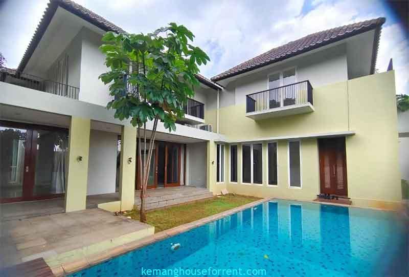 Elegant 5-Bedroom Minimalist Home with Private Pool for Lease in Kemang Timur V, South Jakarta