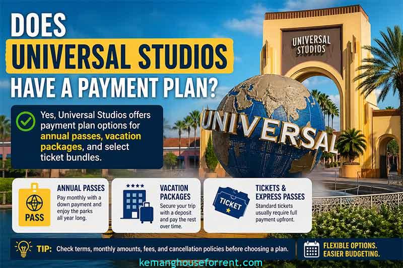 does universal studios have a payment plan