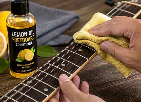 manfaat lemon oil untuk fretboard gitar