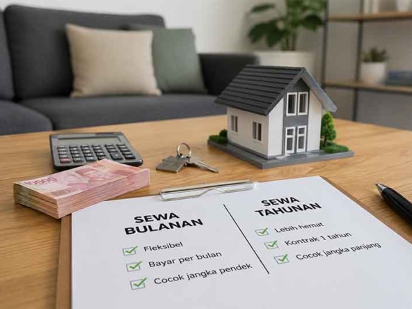 perbedaan rumah sewa bulanan dan tahunan