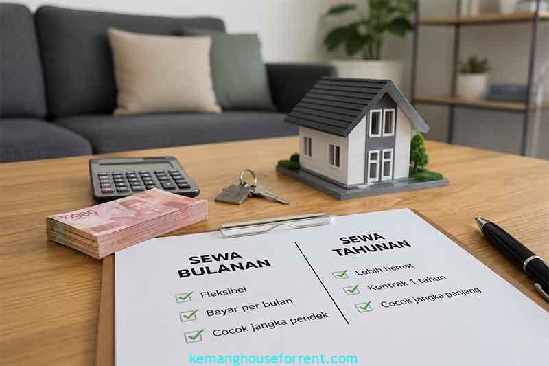 perbedaan rumah sewa bulanan dan tahunan